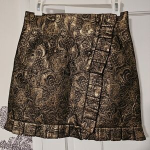 Sandro Gold and Black Skirt